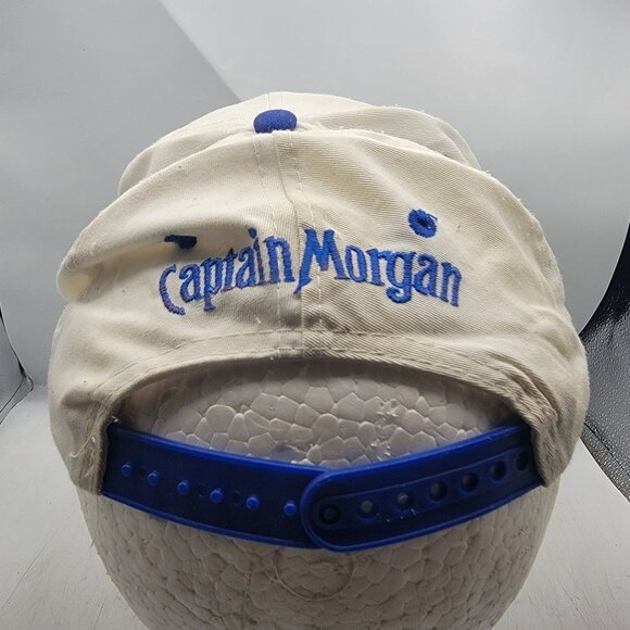 Captain Morgan Original Spiced Rum Snapback Hat Adults White Blue Casual - Picture 3 of 9